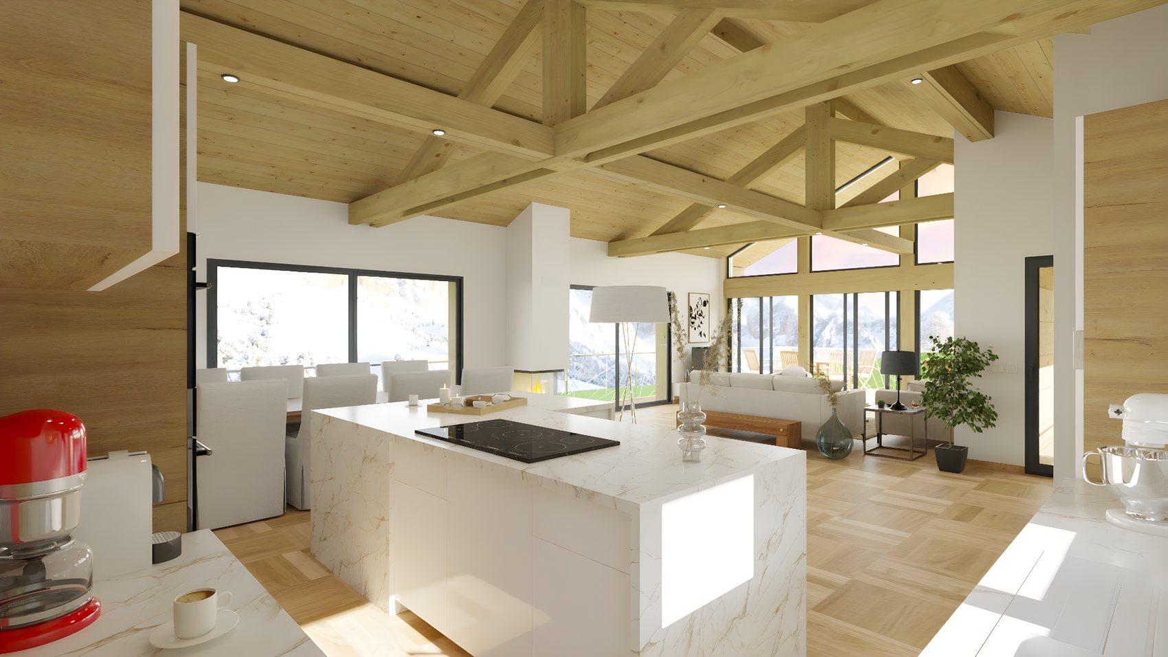 Cuisine intérieure chalet