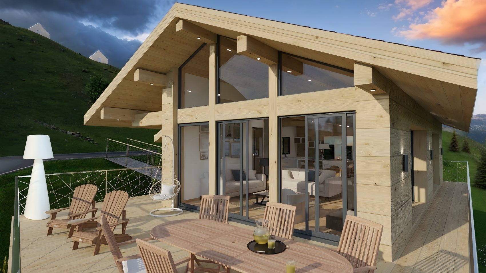 Chalet bois avec terrasse