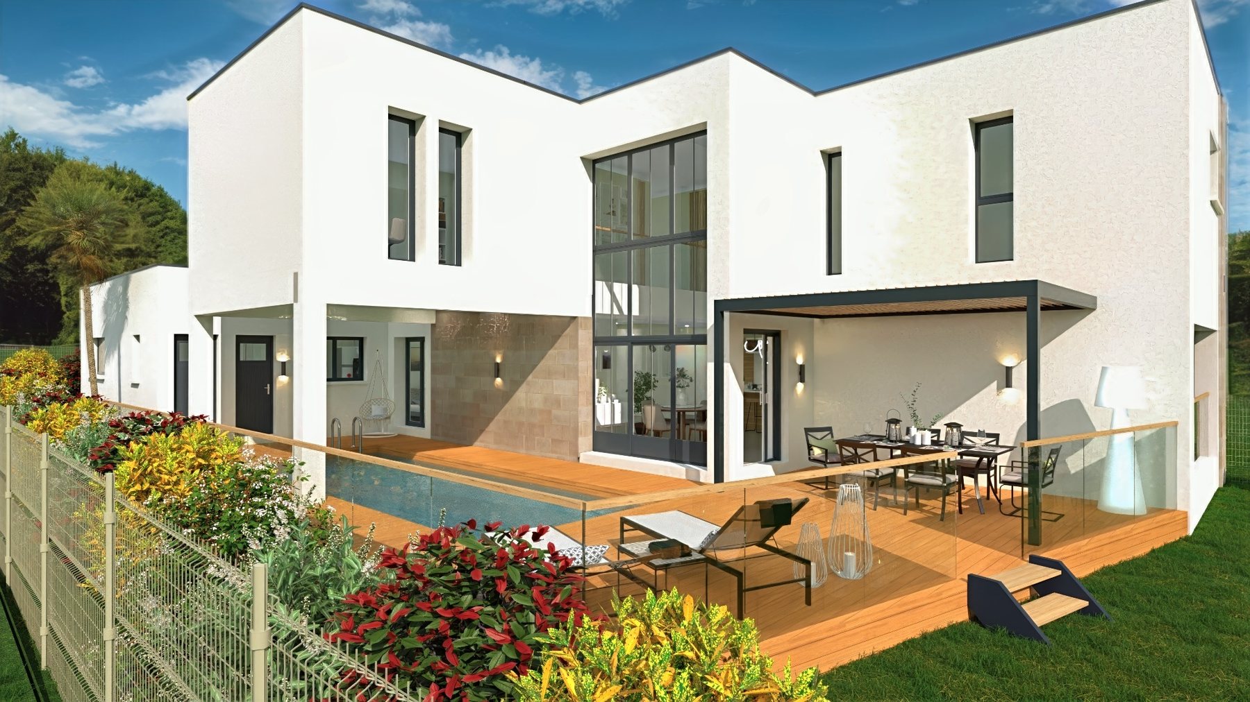 Façade piscine jour